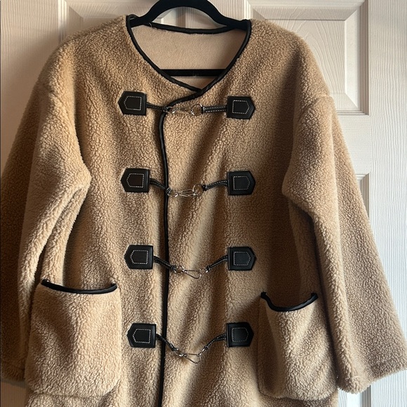 Women's Tan Toggle Coat - Picture 9 of 13